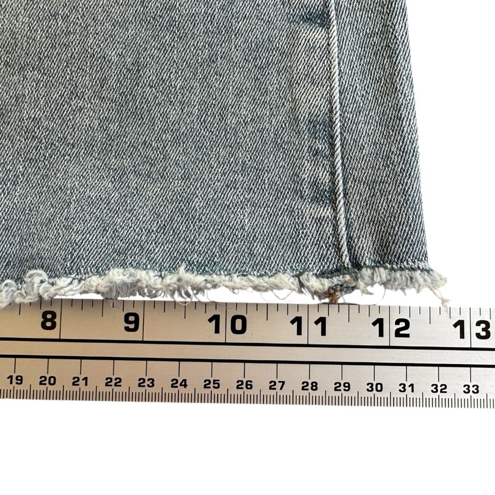 NWT Mica Y2K Distressed Flare Super Wide Leg Blue Jeans – Size 24 - Picture 10 of 16